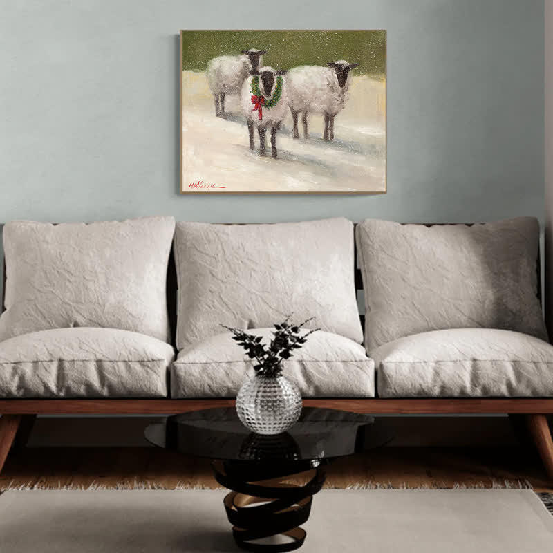 Rubbyoo Lambs With Wreath - Wooden Jigsaw Puzzle - image 3