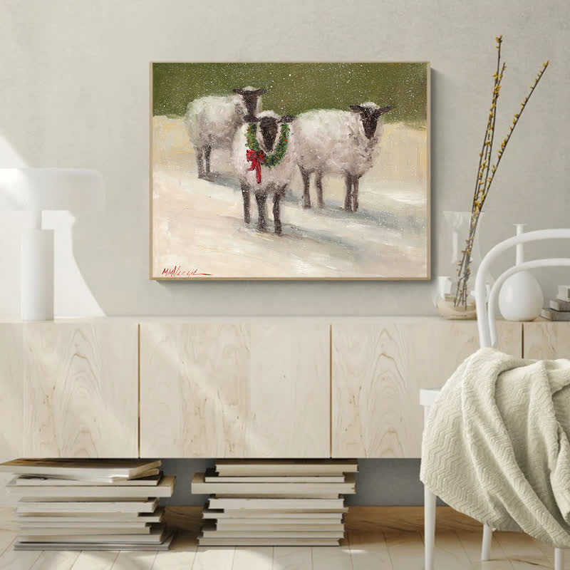 Rubbyoo Lambs With Wreath - Wooden Jigsaw Puzzle - image 6