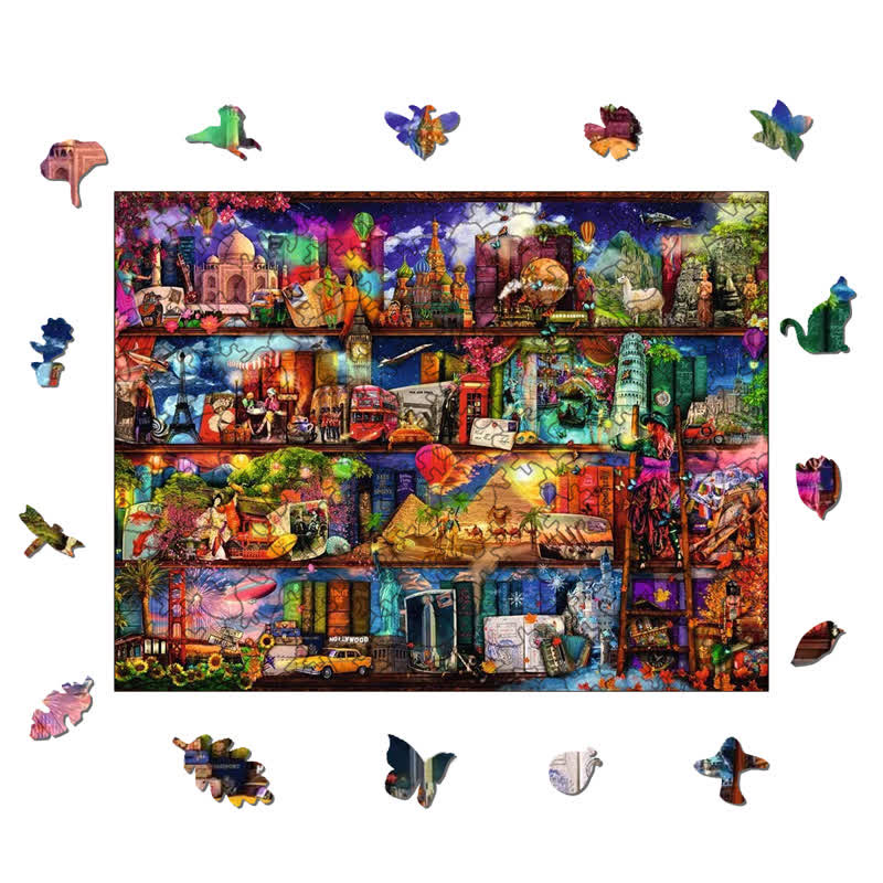 Rubbyoo World of Books - Wooden Jigsaw Puzzle - image 1