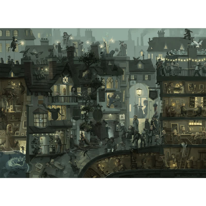 Rubbyoo Magic Alley - Wooden Jigsaw Puzzle - A2 - Wooden Gift Packaging - image 0