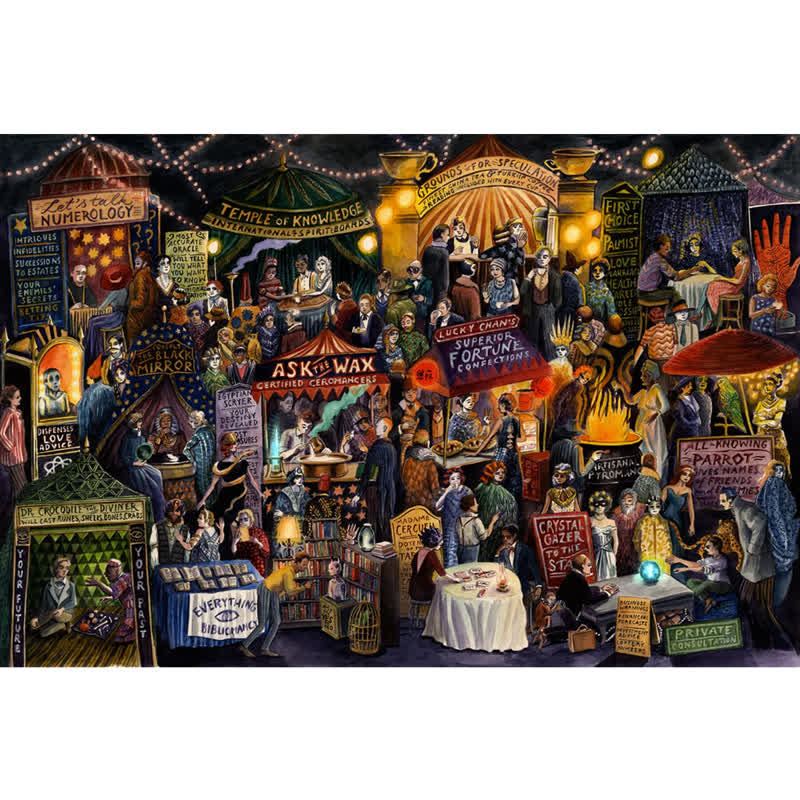 Rubbyoo The Clairvoyants' Convention - Wooden Jigsaw Puzzle - A2 - Wooden Gift Packaging - image 0