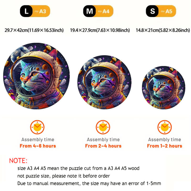 Rubbyoo Space Cat Cute Kittens - Wooden Jigsaw Puzzle - image 4