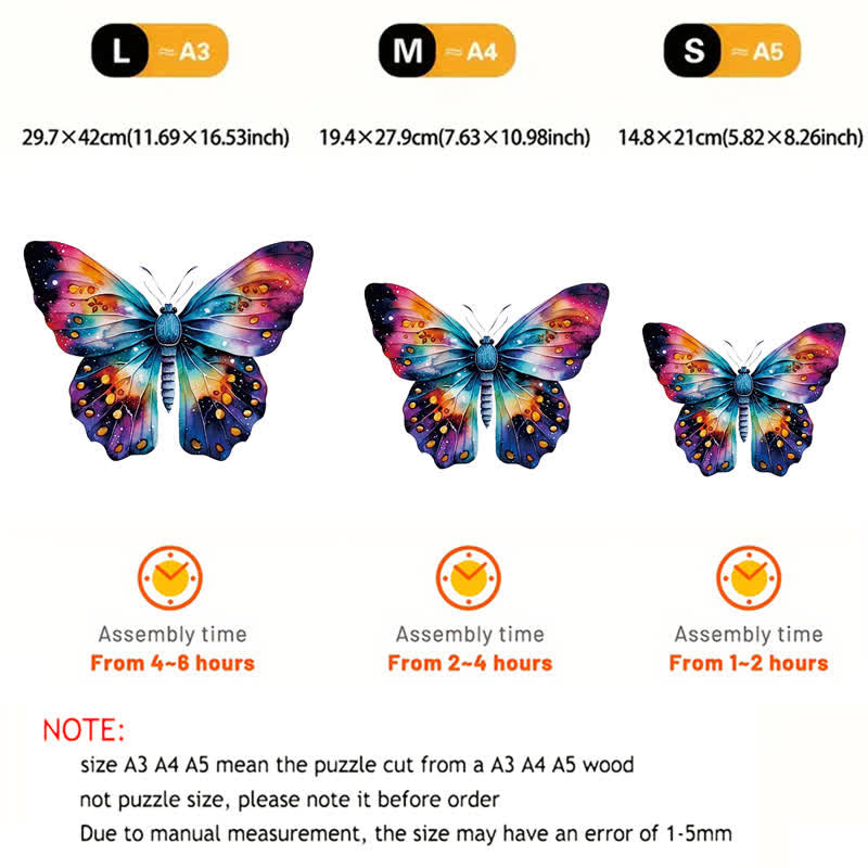 Rubbyoo A Watercolor Butterfly With A Rainbow On The Wings - Wooden Jigsaw Puzzle - image 5