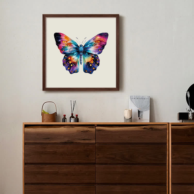 Rubbyoo A Watercolor Butterfly With A Rainbow On The Wings - Wooden Jigsaw Puzzle - image 6