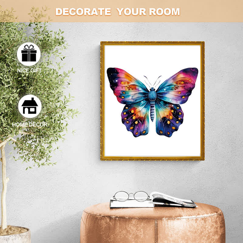 Rubbyoo A Watercolor Butterfly With A Rainbow On The Wings - Wooden Jigsaw Puzzle - image 8