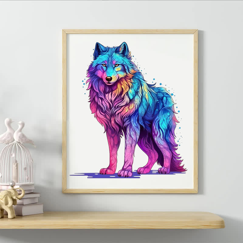 Rubbyoo Majestic Rainbow Wolf - Wooden Jigsaw Puzzle - image 3