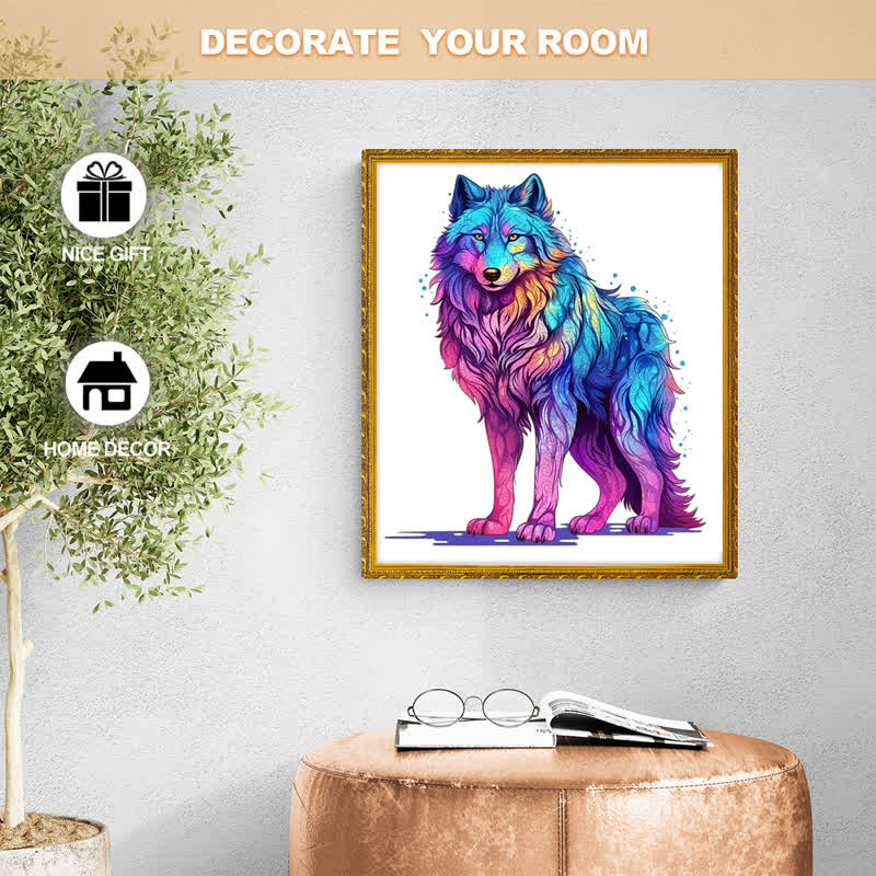Rubbyoo Majestic Rainbow Wolf - Wooden Jigsaw Puzzle - image 8
