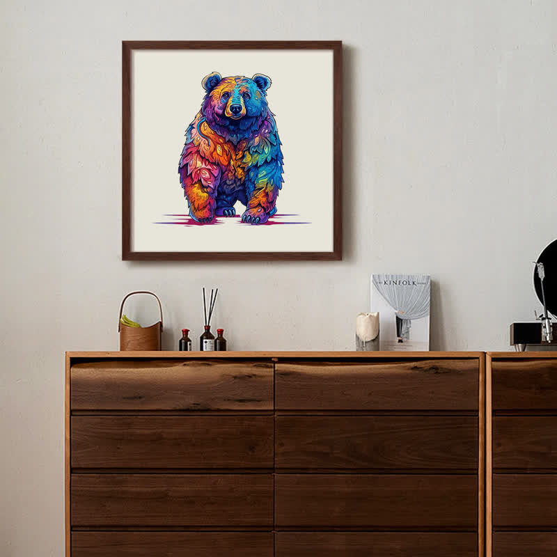 Rubbyoo Beautiful Psychedelic Furious Bear - Wooden Jigsaw Puzzle - image 8