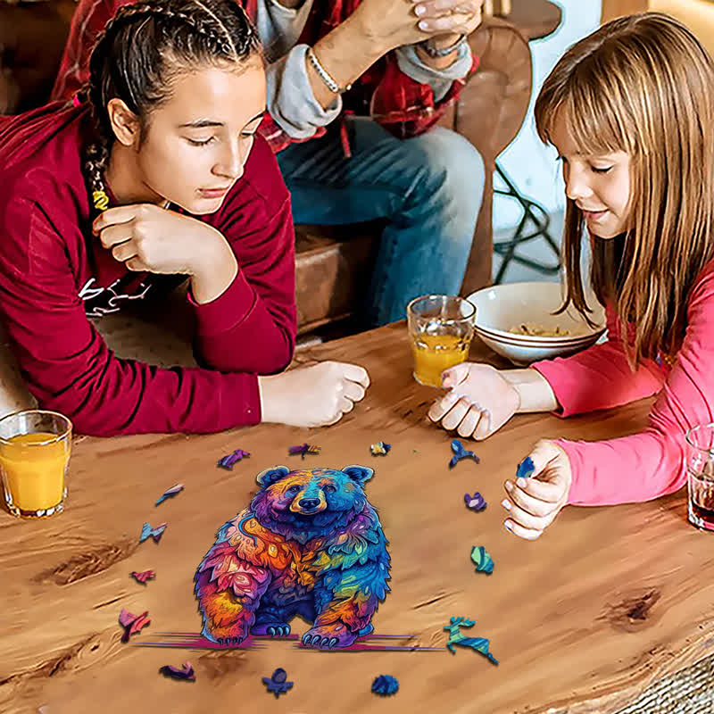 Rubbyoo Beautiful Psychedelic Furious Bear - Wooden Jigsaw Puzzle - image 9