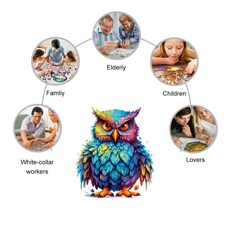 Rubbyoo With Colorful Feathers - Wooden Jigsaw Puzzle - image 4