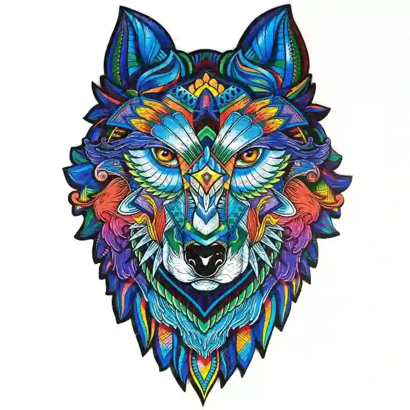 Rubbyoo Blue Wolf - Wooden Jigsaw Puzzle - A3 - Wooden Gift Packaging - image 0