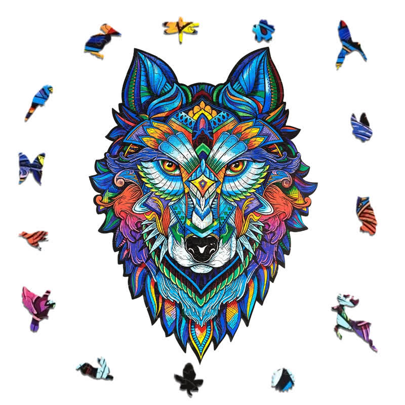 Rubbyoo Blue Wolf - Wooden Jigsaw Puzzle - image 4