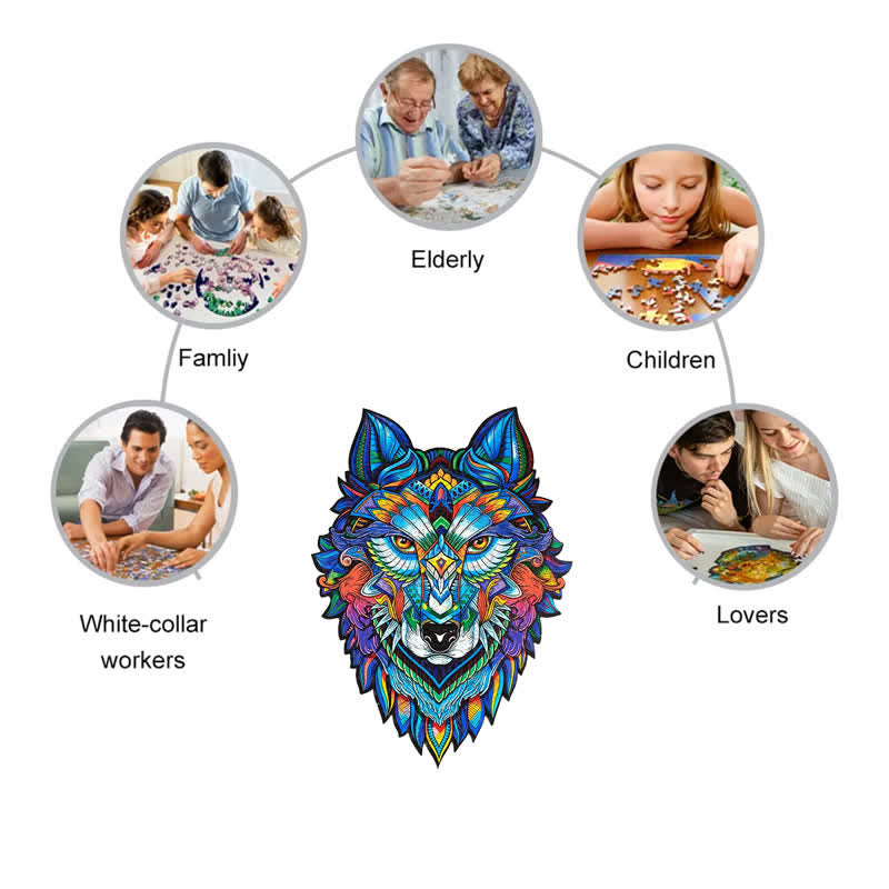 Rubbyoo Blue Wolf - Wooden Jigsaw Puzzle - image 8