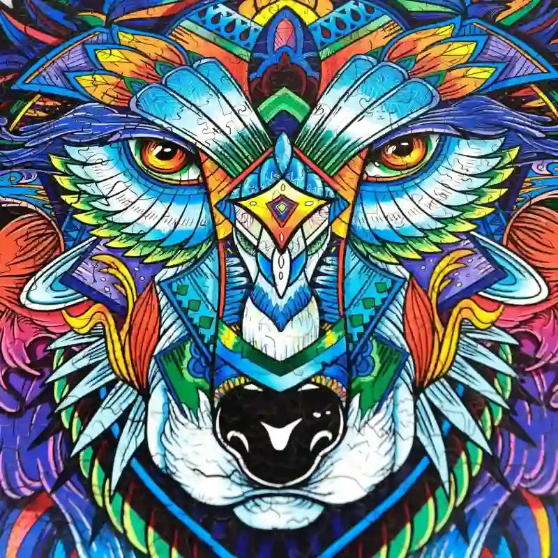 Rubbyoo Blue Wolf - Wooden Jigsaw Puzzle - image 6