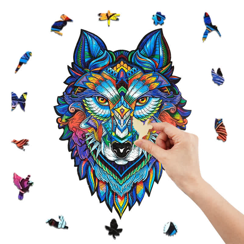 Rubbyoo Blue Wolf - Wooden Jigsaw Puzzle - image 11