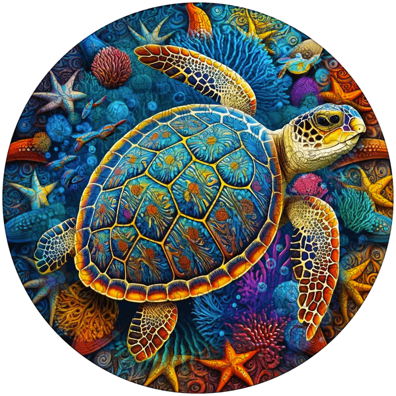 Rubbyoo Sea Turtle Watercolour - Wooden Jigsaw Puzzle - A3 - Wooden Gift Packaging - image 0