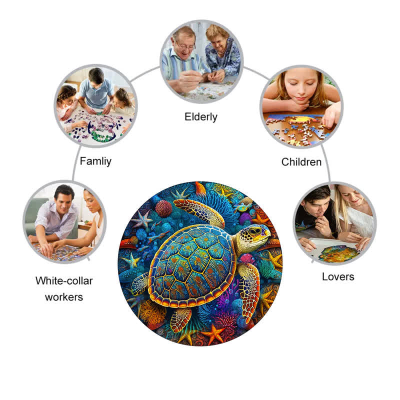 Rubbyoo Sea Turtle Watercolour - Wooden Jigsaw Puzzle - image 9