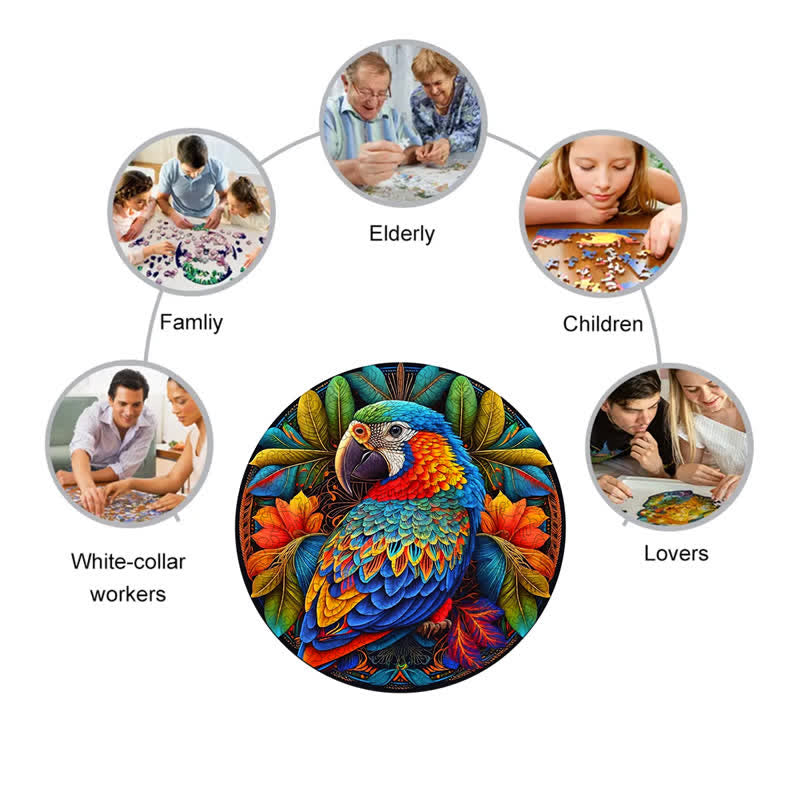 Rubbyoo Stained Parrot - Wooden Jigsaw Puzzle - image 5