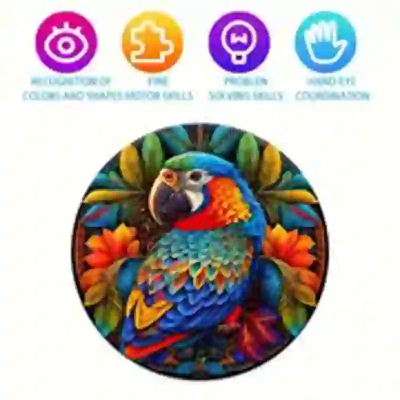 Rubbyoo Stained Parrot - Wooden Jigsaw Puzzle - image 9