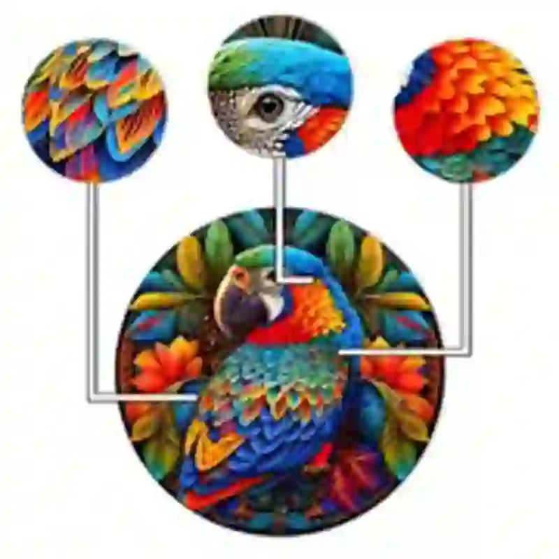 Rubbyoo Stained Parrot - Wooden Jigsaw Puzzle - image 8