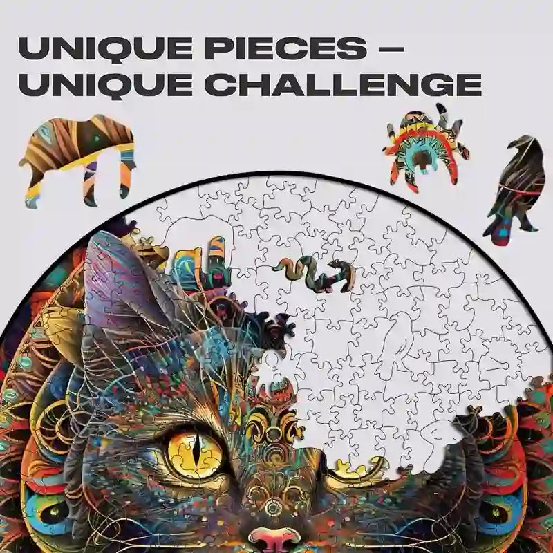 Rubbyoo Mandala Cat - Wooden Jigsaw Puzzle - image 2