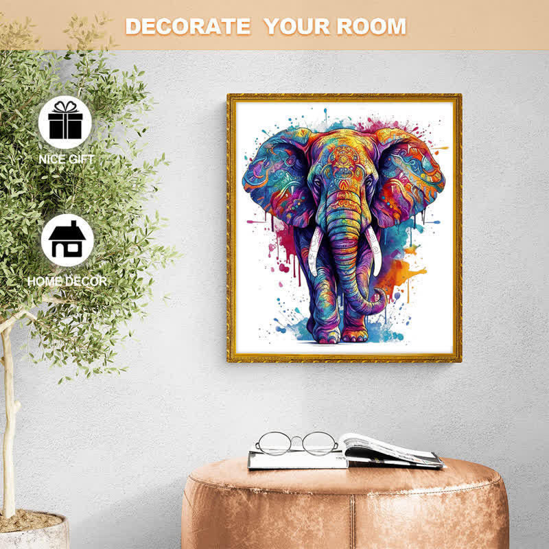 Rubbyoo Rainbow Elephant Blue - Wooden Jigsaw Puzzle - image 10