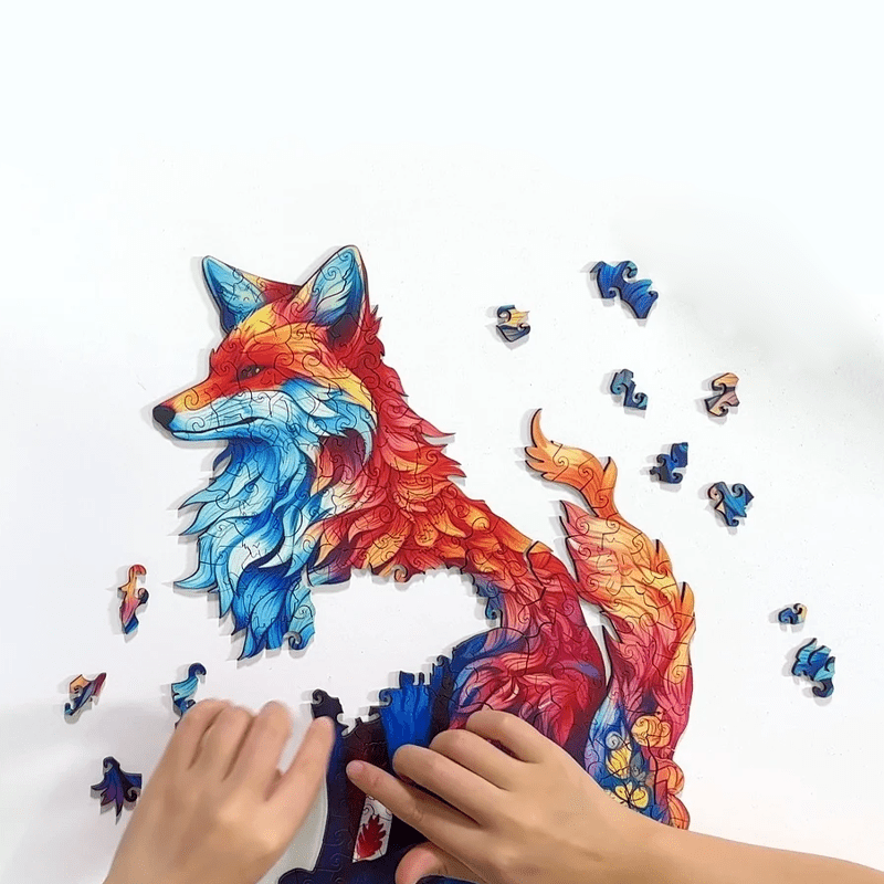 Rubbyoo Wonderful Fox Colourful  - Wooden Jigsaw Puzzle - image 1