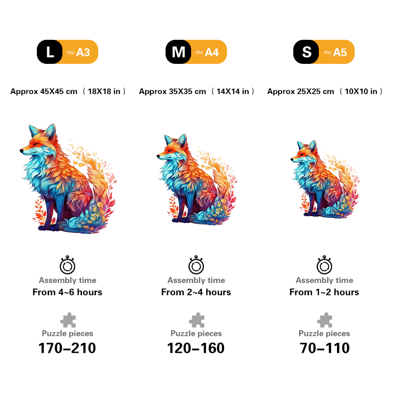 Rubbyoo Wonderful Fox Colourful  - Wooden Jigsaw Puzzle - image 4