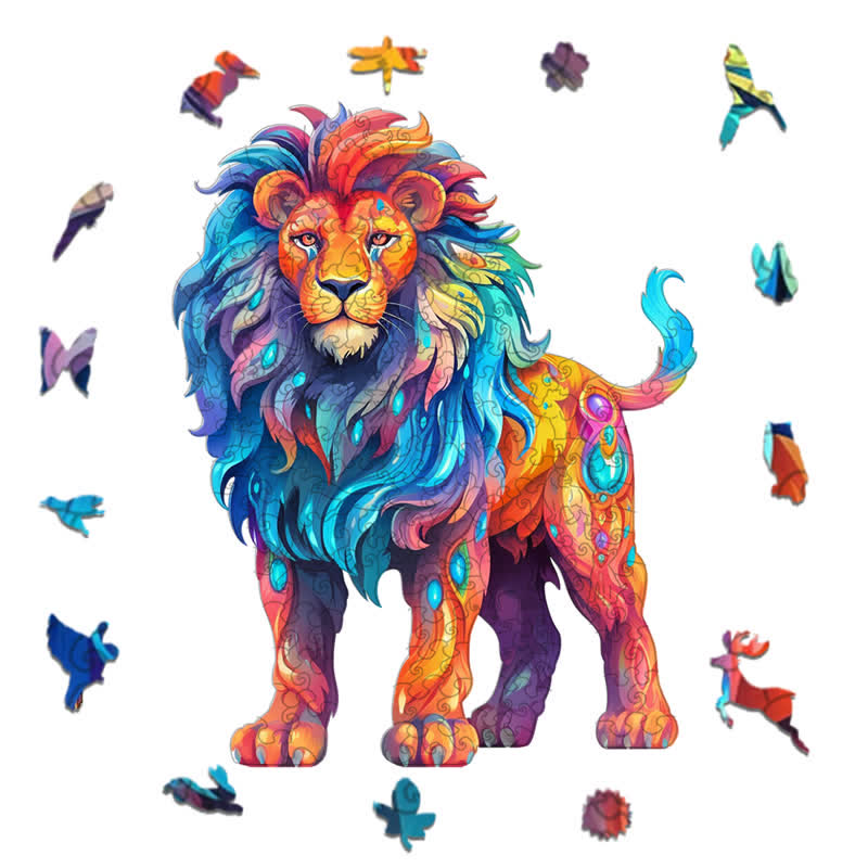 Rubbyoo Colorful Lion  - Wooden Jigsaw Puzzle - image 1