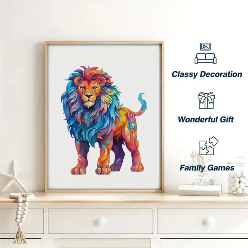 Rubbyoo Colorful Lion  - Wooden Jigsaw Puzzle - image 2