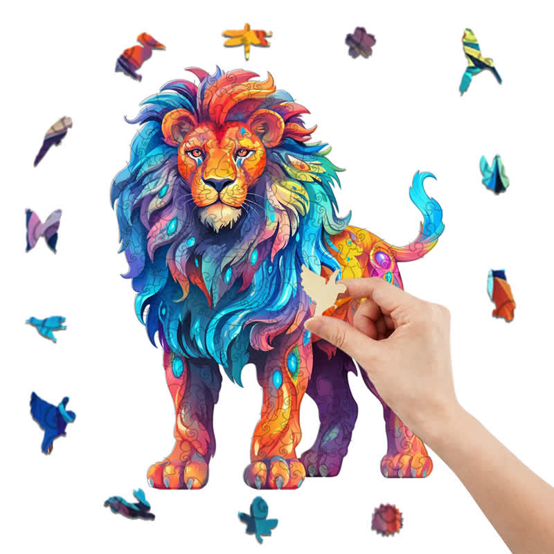 Rubbyoo Colorful Lion  - Wooden Jigsaw Puzzle - image 5