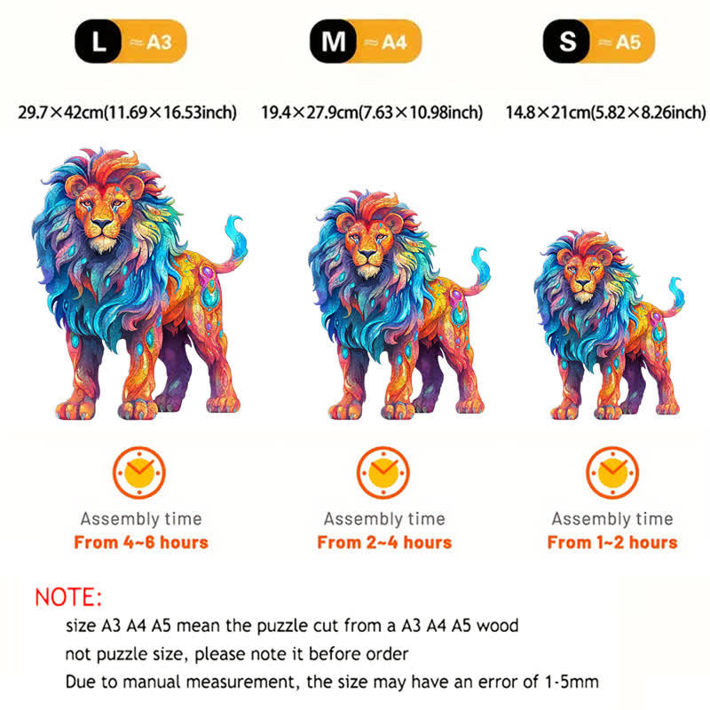 Rubbyoo Colorful Lion  - Wooden Jigsaw Puzzle - image 6