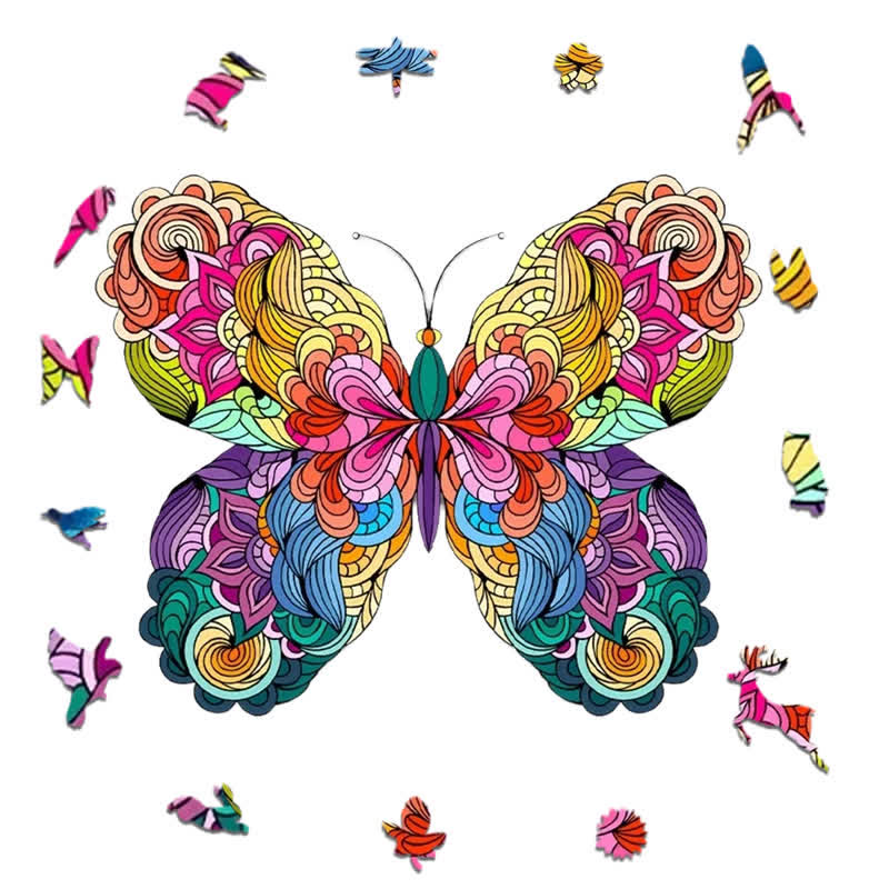 Rubbyoo Butterfly Colorful Edition - Wooden Jigsaw Puzzle - image 1