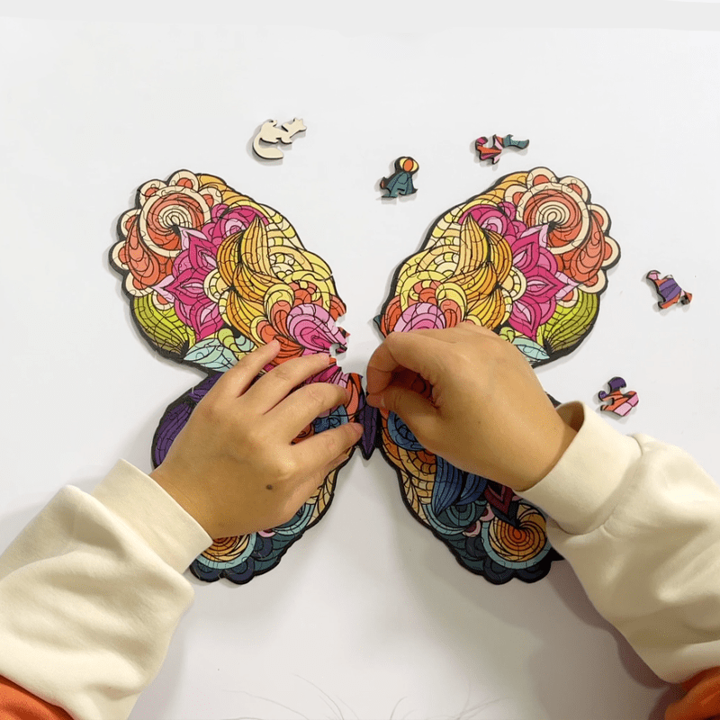Rubbyoo Butterfly Colorful Edition - Wooden Jigsaw Puzzle - image 4