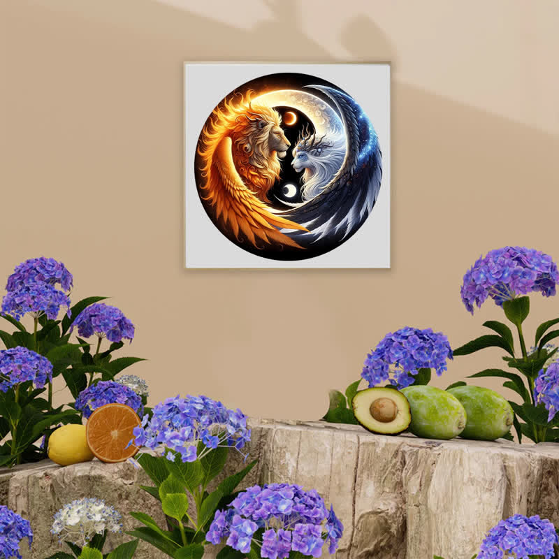 Rubbyoo Sun And Moon Winged Lions Yin Yang - Wooden Jigsaw Puzzle - image 5