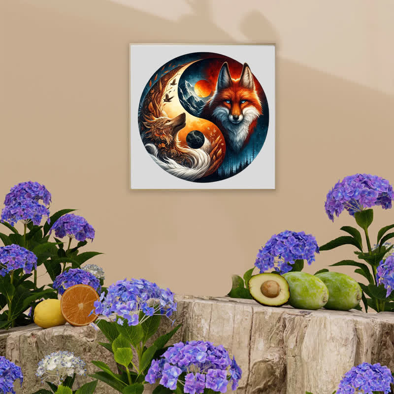 Rubbyoo Fox and Wolf Yin Yang - Wooden Jigsaw Puzzle - image 6