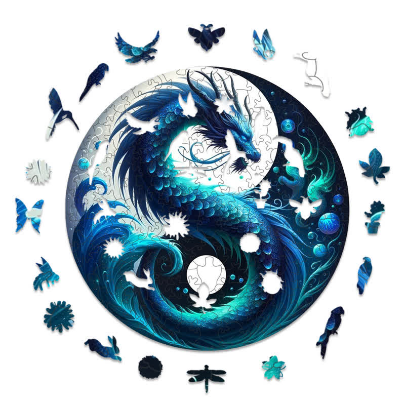 Rubbyoo Ocean Serpent Yin and Yang - Wooden Jigsaw Puzzle - image 1
