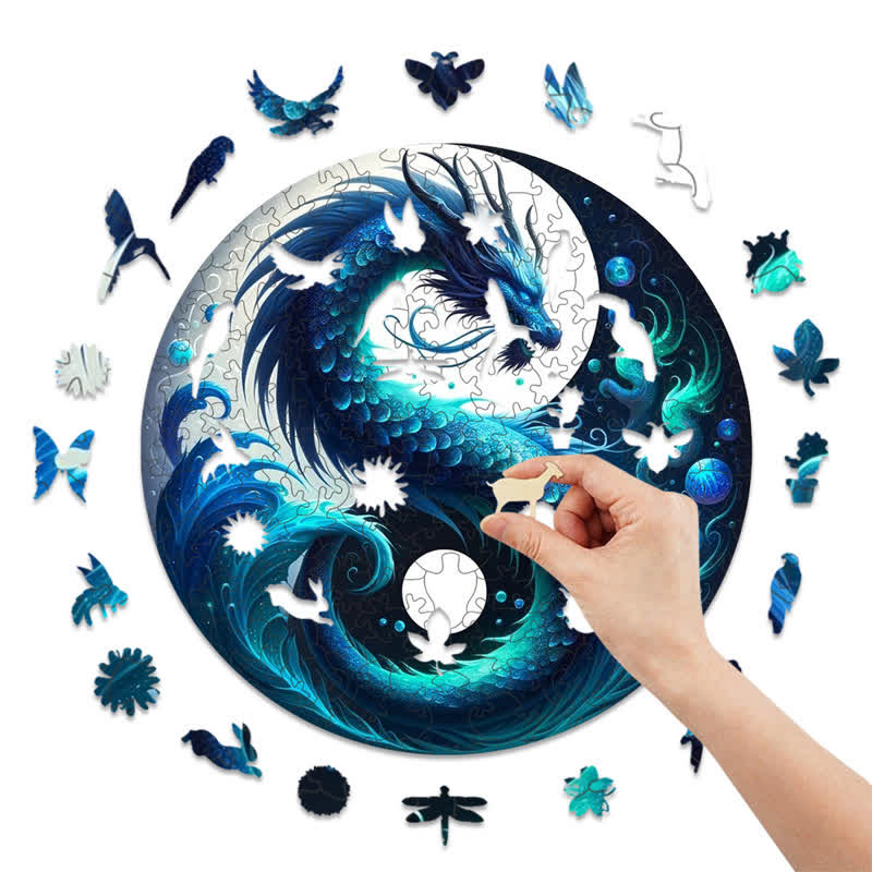 Rubbyoo Ocean Serpent Yin and Yang - Wooden Jigsaw Puzzle - image 7
