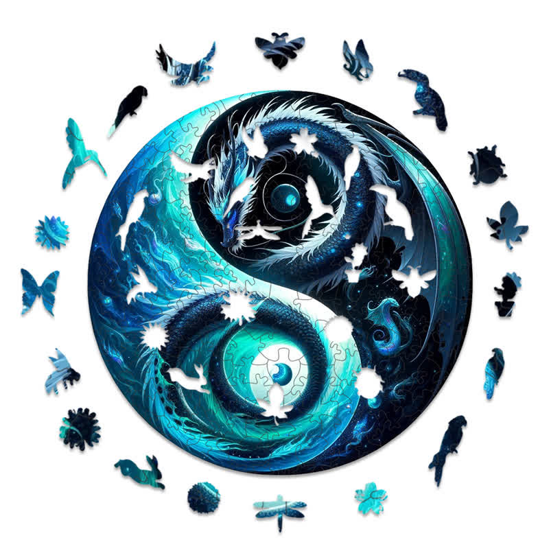 Rubbyoo Ocean Serpent Yin and Yang -2 Wooden Jigsaw Puzzle - image 1