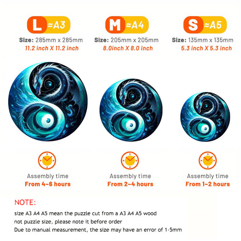 Rubbyoo Ocean Serpent Yin and Yang -2 Wooden Jigsaw Puzzle - image 4