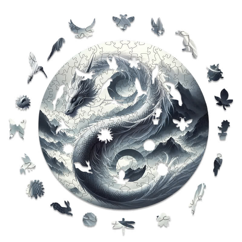 Rubbyoo Wind and Mountain Serpent Yin and Yang -2 Wooden Jigsaw Puzzle - image 1