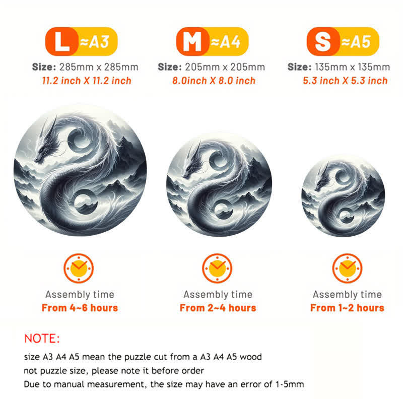 Rubbyoo Wind and Mountain Serpent Yin and Yang -2 Wooden Jigsaw Puzzle - image 3