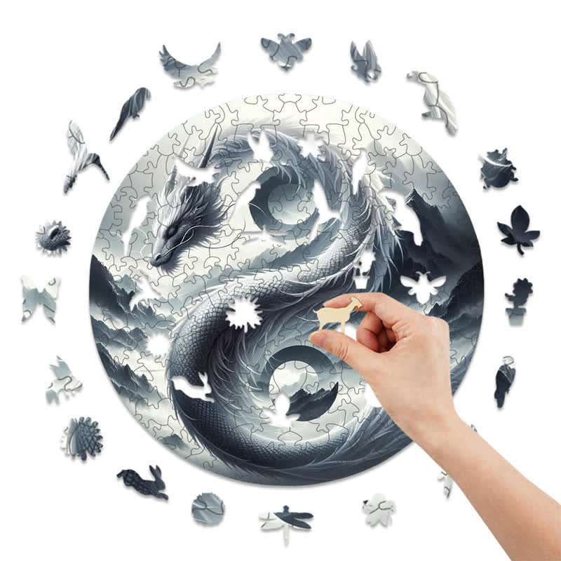 Rubbyoo Wind and Mountain Serpent Yin and Yang -2 Wooden Jigsaw Puzzle - image 5