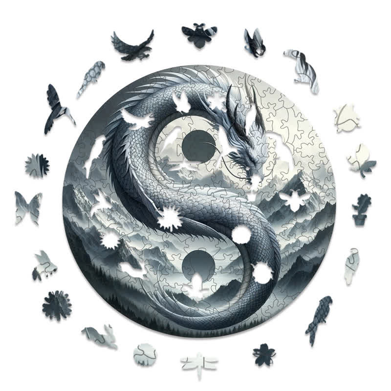 Rubbyoo Wind and Mountain Serpent Yin and Yang -1 Wooden Jigsaw Puzzle - image 1