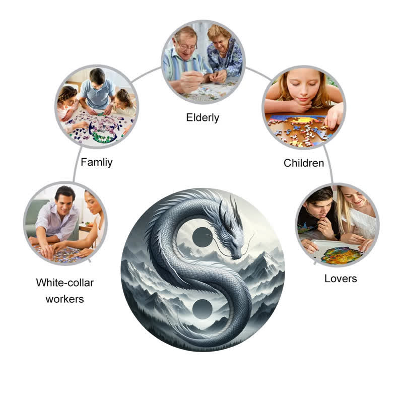 Rubbyoo Wind and Mountain Serpent Yin and Yang -1 Wooden Jigsaw Puzzle - image 4