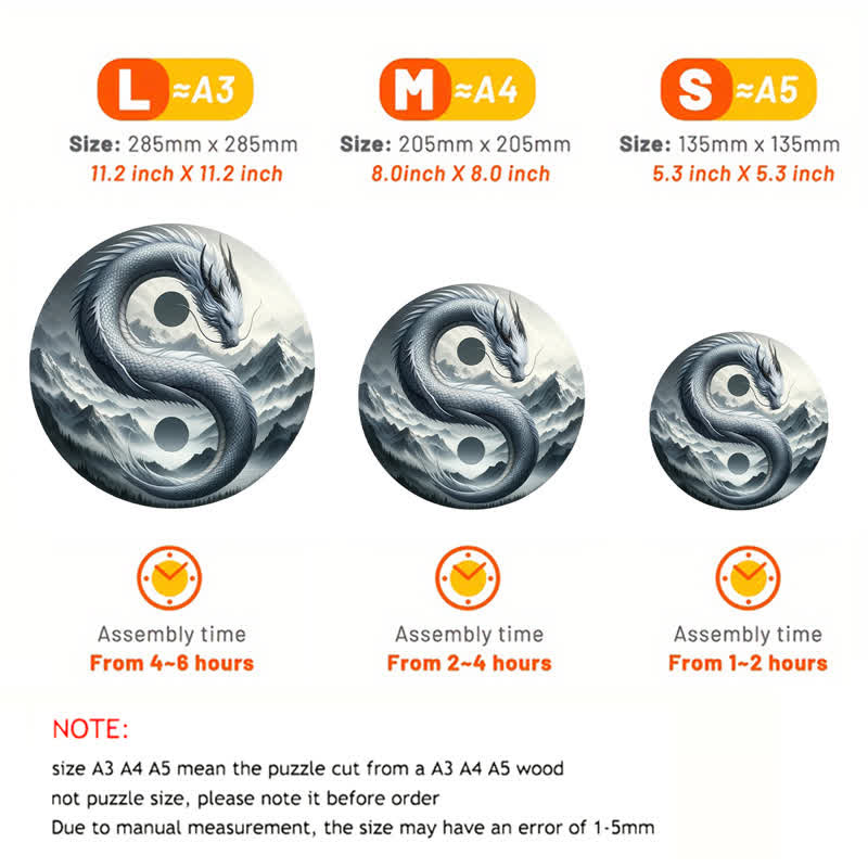 Rubbyoo Wind and Mountain Serpent Yin and Yang -1 Wooden Jigsaw Puzzle - image 2