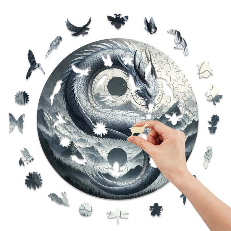 Rubbyoo Wind and Mountain Serpent Yin and Yang -1 Wooden Jigsaw Puzzle - image 7