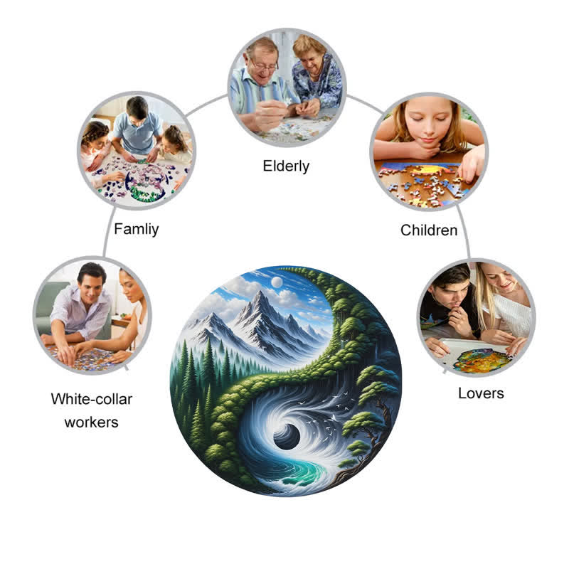 Rubbyoo Nature Yin and Yang -2 Wooden Jigsaw Puzzle - image 4