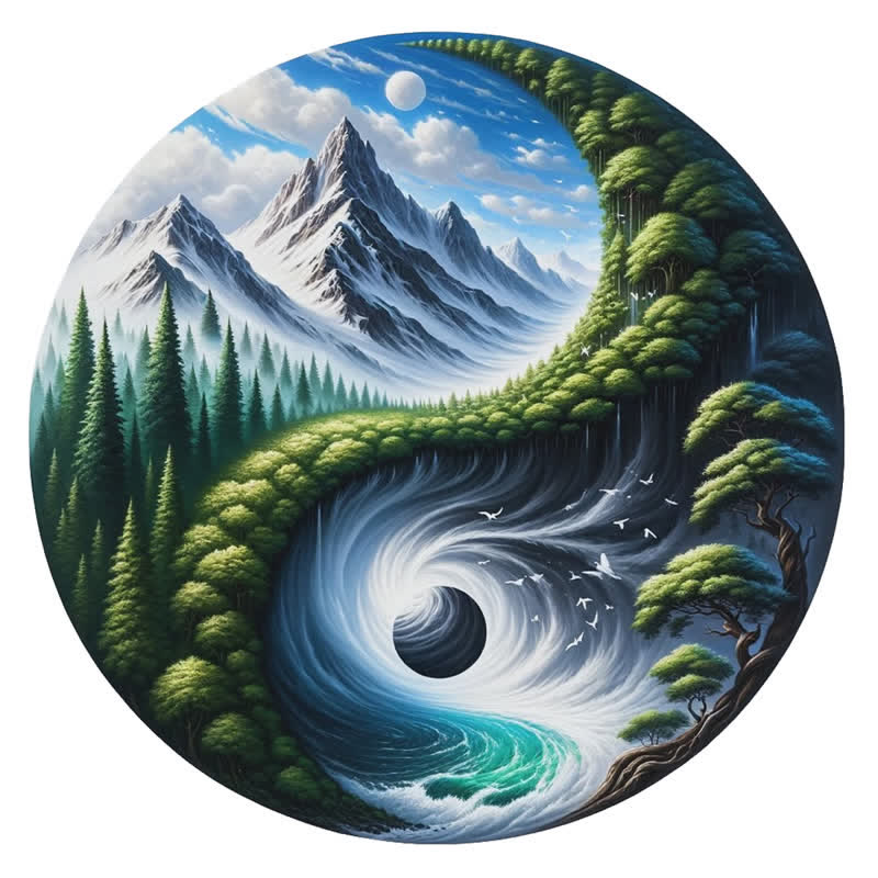 Rubbyoo Nature Yin and Yang -2 Wooden Jigsaw Puzzle - A3 - Wooden Gift Packaging - image 0