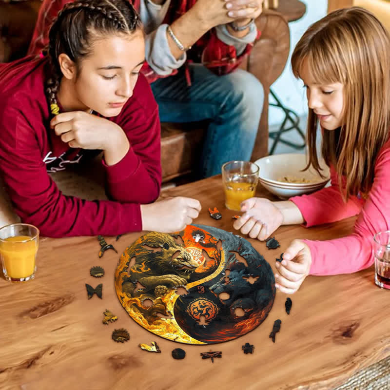 Rubbyoo Lion Spirits Yin and Yang - Wooden Jigsaw Puzzle - image 5